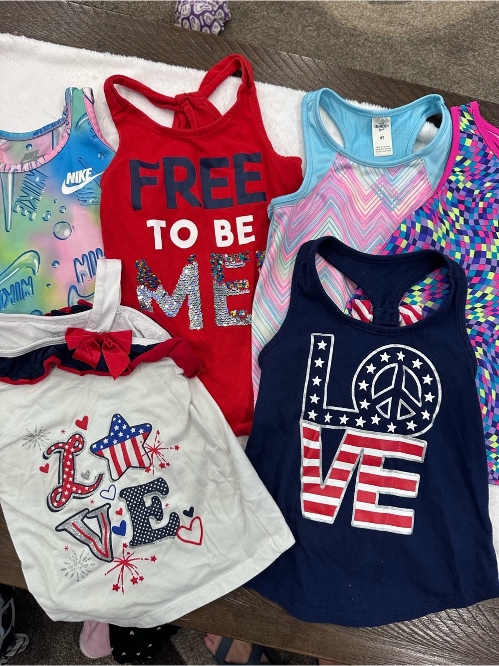 Nike And Misc Brand Girls Tank Tops Size 4t (small Spot On Nike Tank, Pictured)